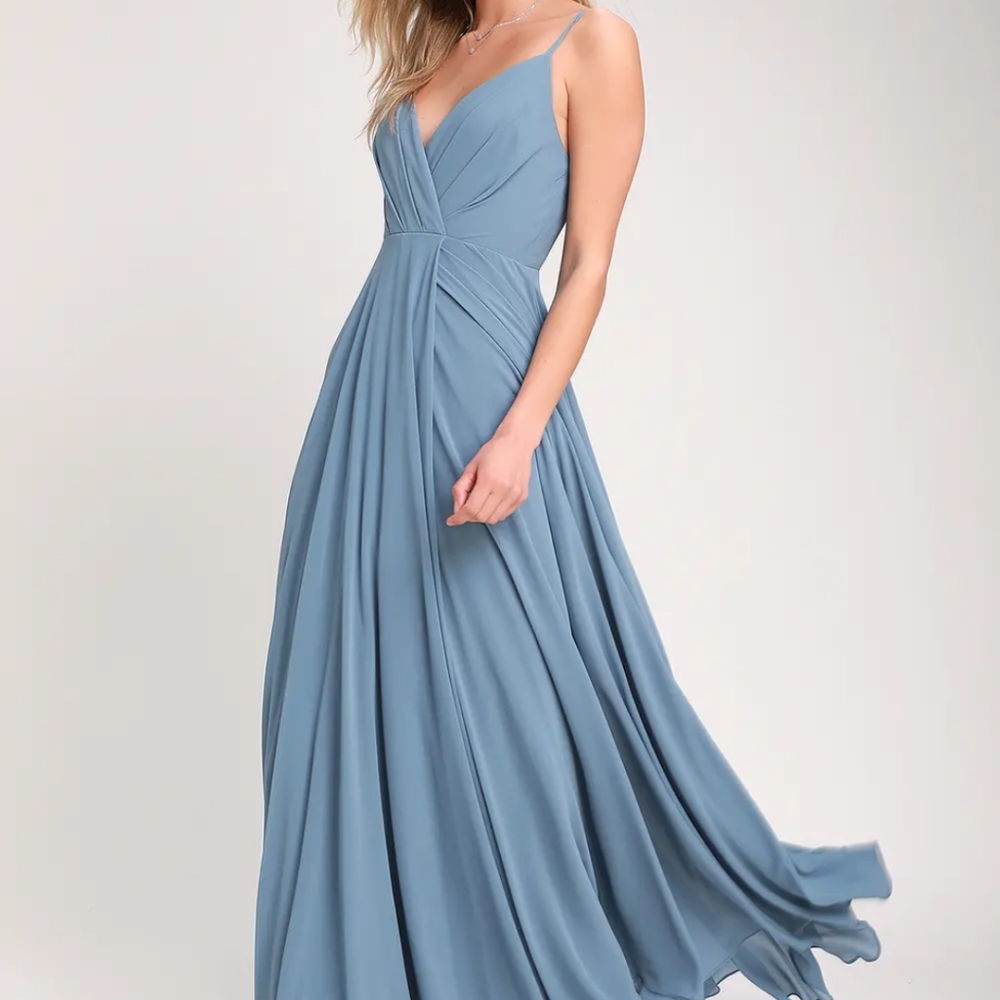 Lulus All About Love Slate Blue Maxi Dress
